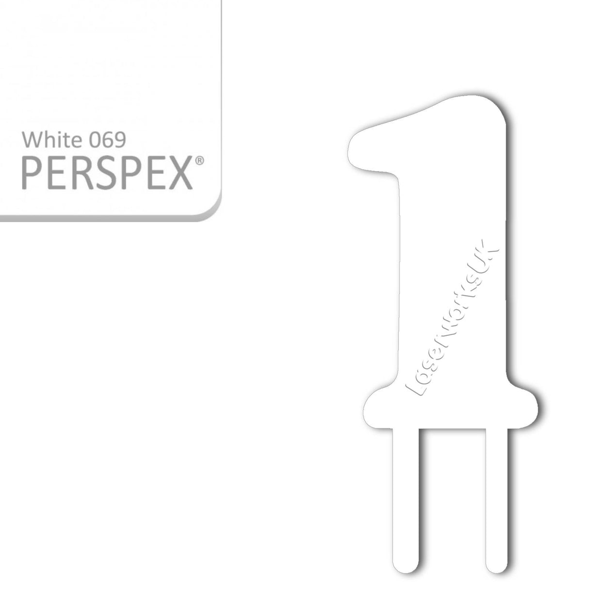 Acrylic Number One Cake Topper - Laserworksuk