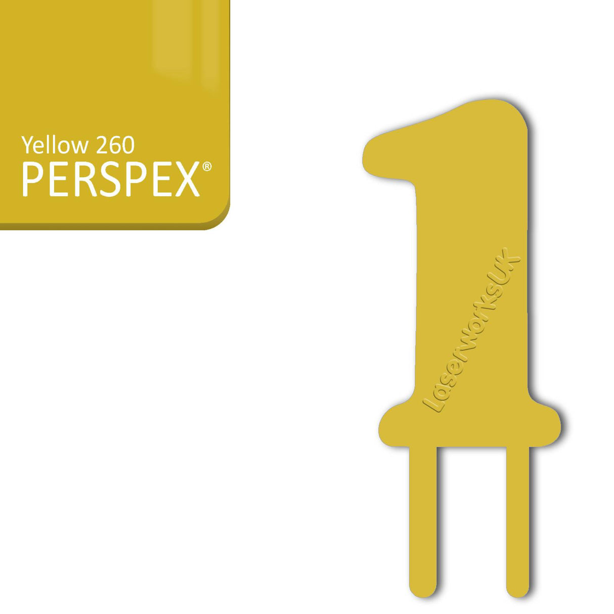 Acrylic Number One Cake Topper - Laserworksuk