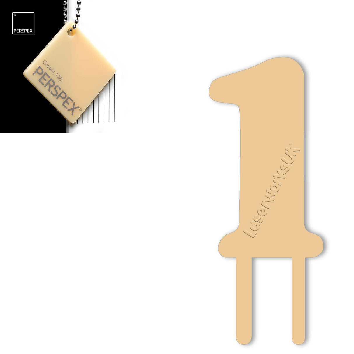 Acrylic Number One Cake Topper - Laserworksuk