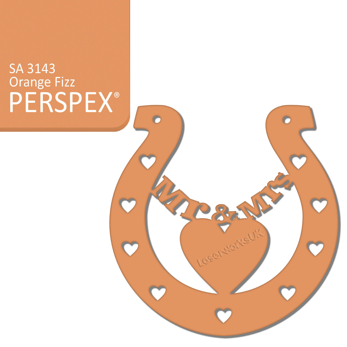 Acrylic Mr & Mrs Horseshoe Blanks - Laserworksuk