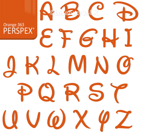 Acrylic Letters - 4cm High - Disney Font Perspex Letters & Numbers - 40 Colours - Laserworksuk