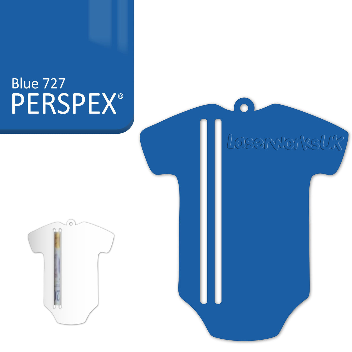 Acrylic Baby Vest - Bodysuit Money Holder Blanks (Pack of 5) - Laserworksuk