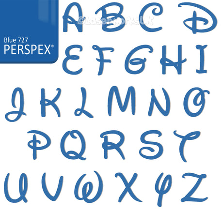 Acrylic Letters - 4cm High - Disney Font Perspex Letters & Numbers - 40 Colours - Laserworksuk