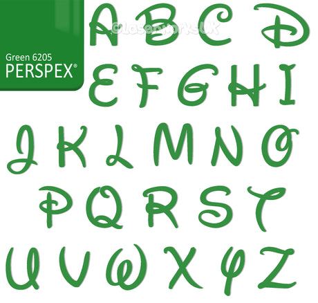 Acrylic Letters - 4cm High - Disney Font Perspex Letters & Numbers - 40 Colours - Laserworksuk