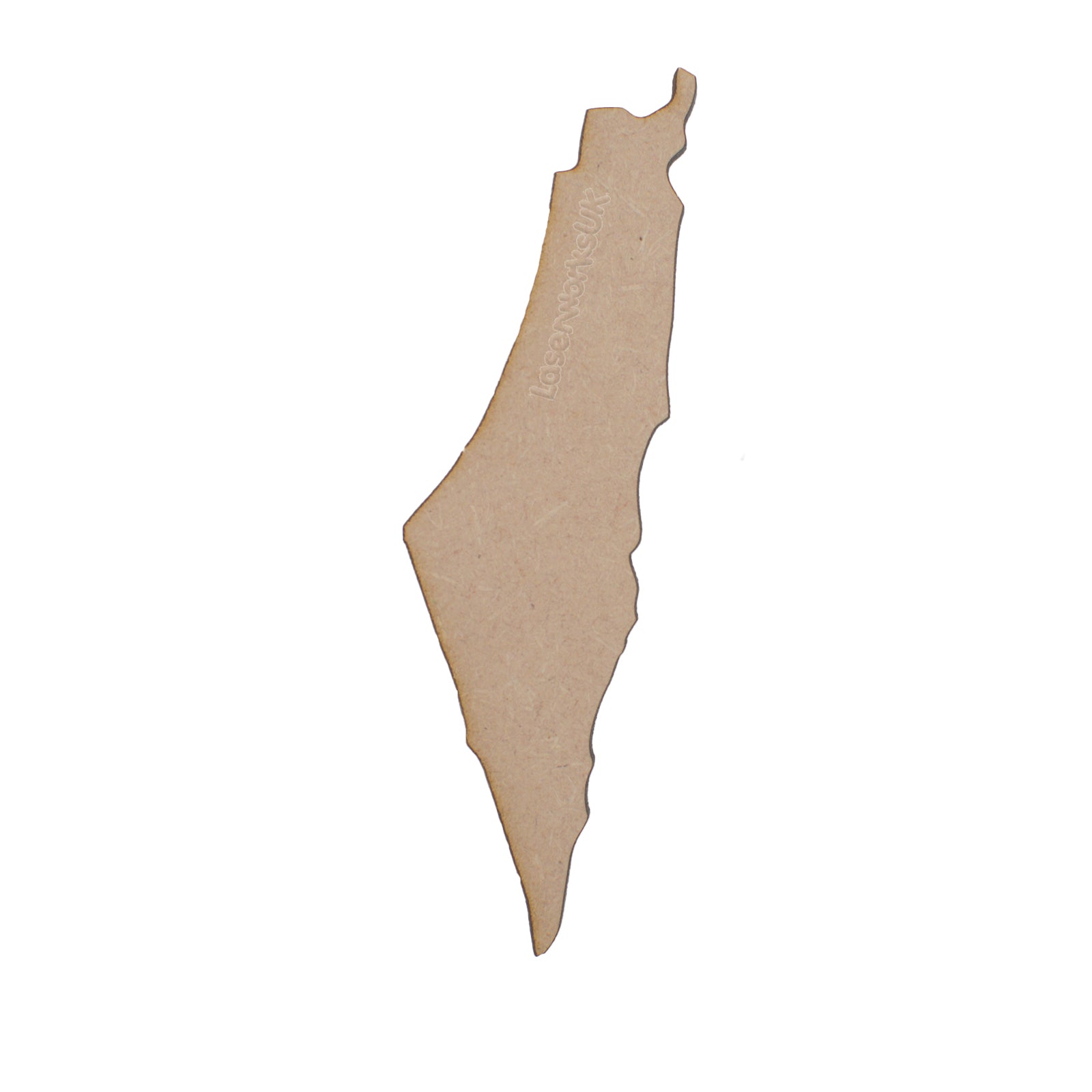 Wooden Palestine Map Outline Shape - LaserworksUK