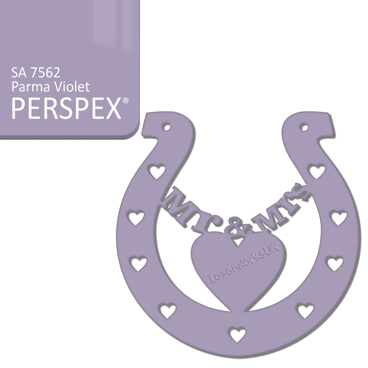 Acrylic Mr & Mrs Horseshoe Blanks - Laserworksuk