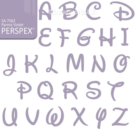 Acrylic Letters - 4cm High - Disney Font Perspex Letters & Numbers - 40 Colours - Laserworksuk