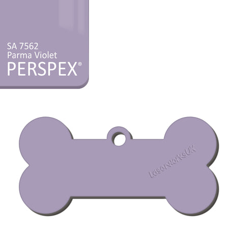 Acrylic Dog Bone Keyring - Multi Colours Blank Tags - Laserworksuk
