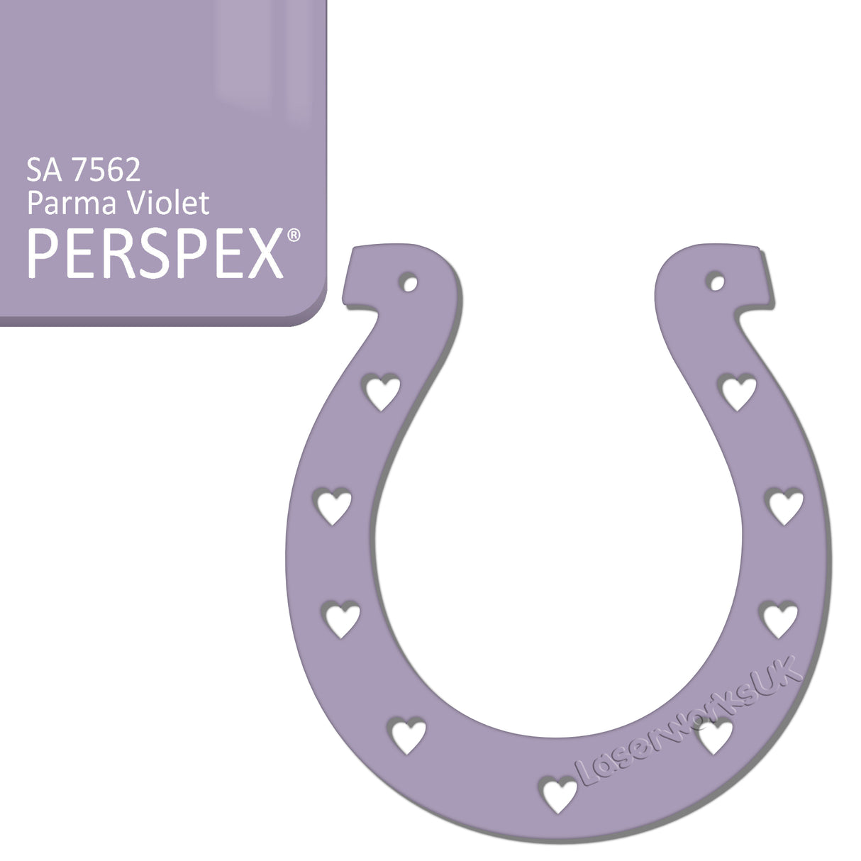 Acrylic Wedding Horseshoe With Hearts Cut Out Border - Laserworksuk