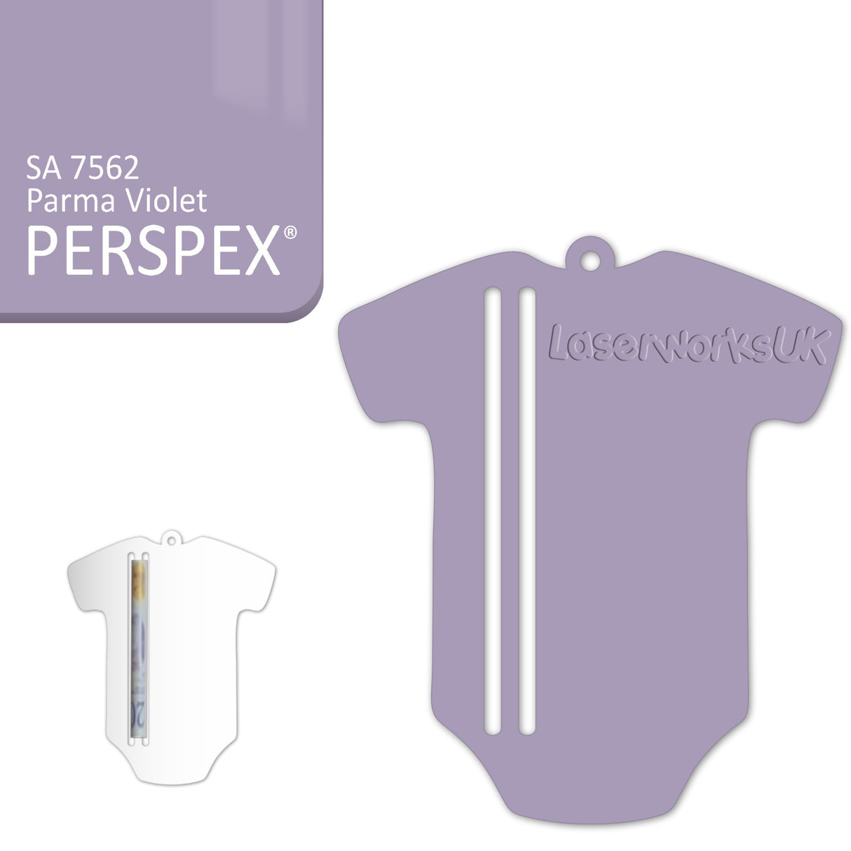 Acrylic Baby Vest - Bodysuit Money Holder Blanks (Pack of 5) - Laserworksuk