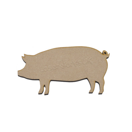 Wooden Pig - MDF Craft Shapes - LaserworksUK