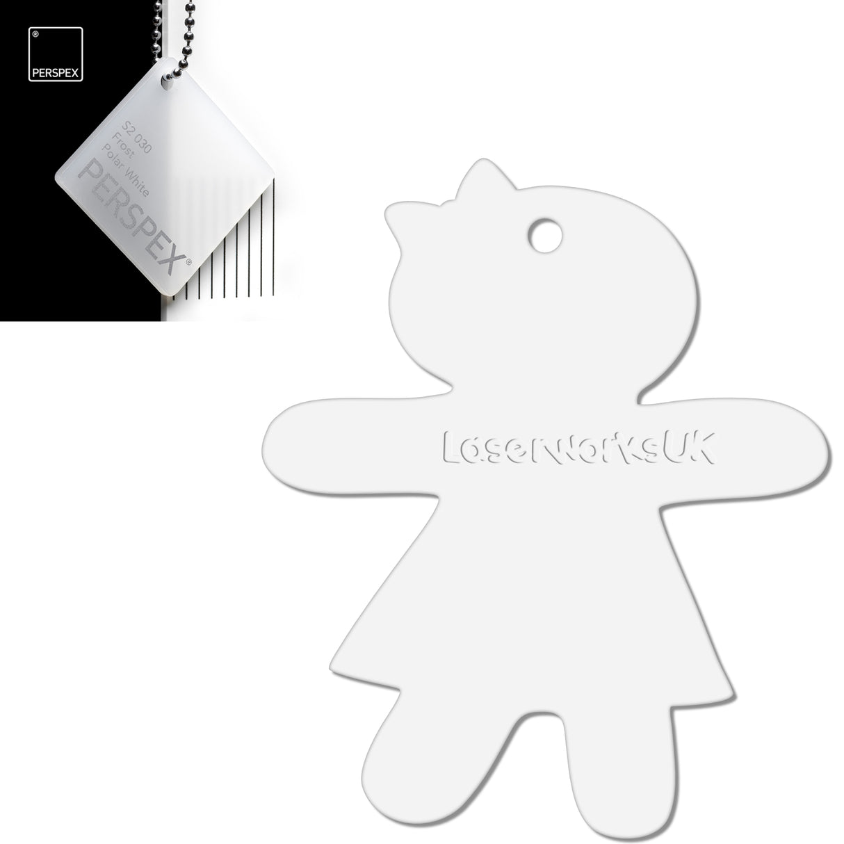 Acrylic Christmas Gingerbread Girl Decorations (Pack of 12) - Laserworksuk