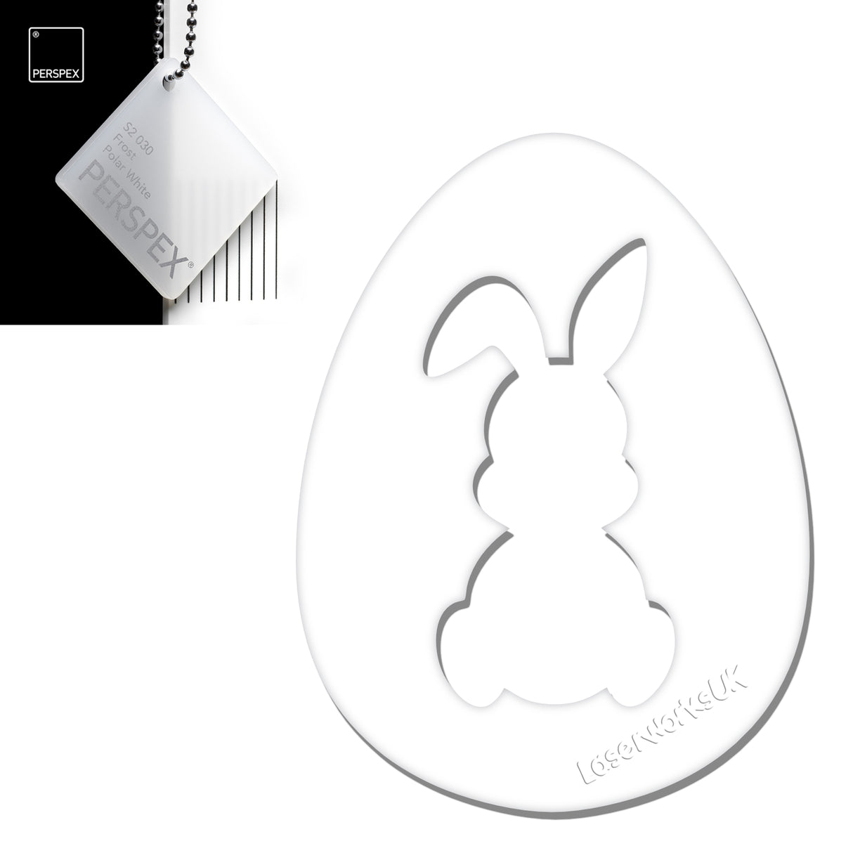 Acrylic Easter Egg With Bunny Cutout - (6cm Pack of 7) - Laserworksuk