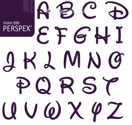 Acrylic Letters - 4cm High - Disney Font Perspex Letters & Numbers - 40 Colours - Laserworksuk