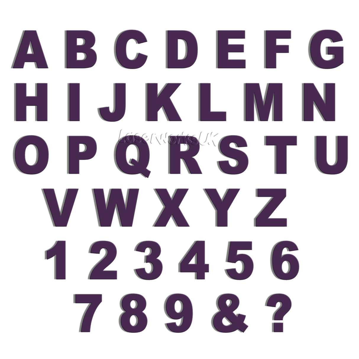 Ariel Bold 10cm Acrylic Letters & Numbers - 40 Different Colours - Laserworksuk