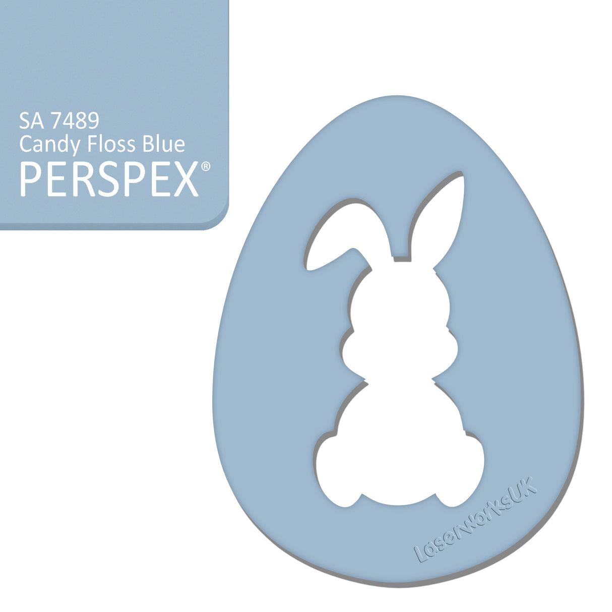 Acrylic Easter Egg With Bunny Cutout - (6cm Pack of 7) - Laserworksuk