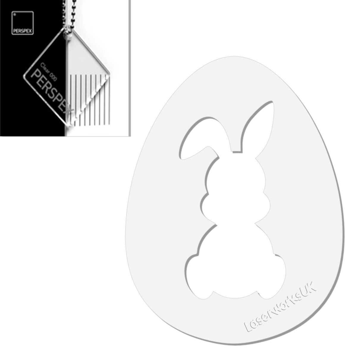 Acrylic Easter Egg With Bunny Cutout - (6cm Pack of 7) - Laserworksuk
