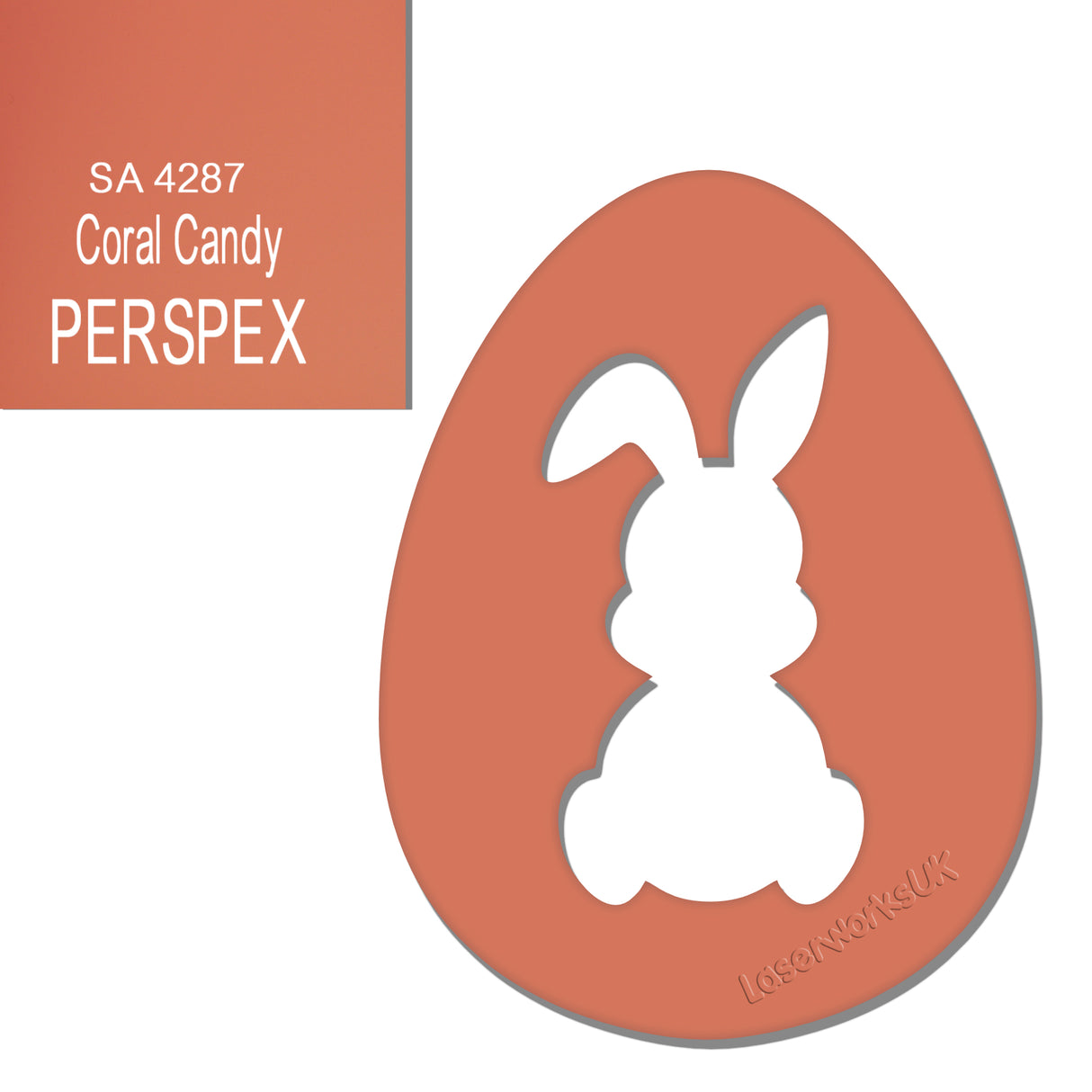 Acrylic Easter Egg With Bunny Cutout - (6cm Pack of 7) - Laserworksuk