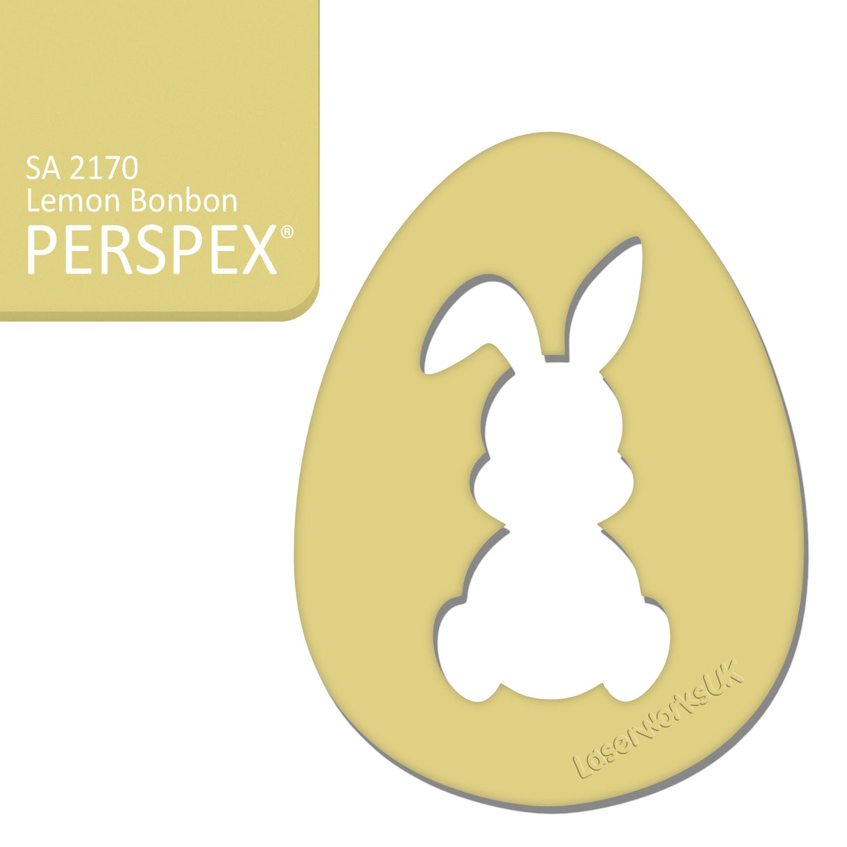 Acrylic Easter Egg With Bunny Cutout - (6cm Pack of 7) - Laserworksuk