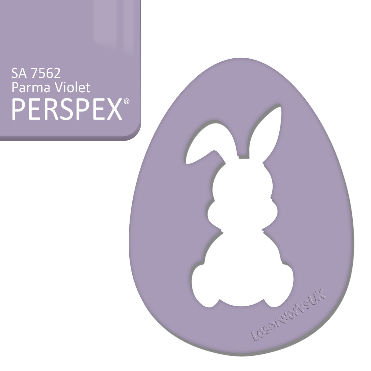 Acrylic Easter Egg With Bunny Cutout - (6cm Pack of 7) - Laserworksuk