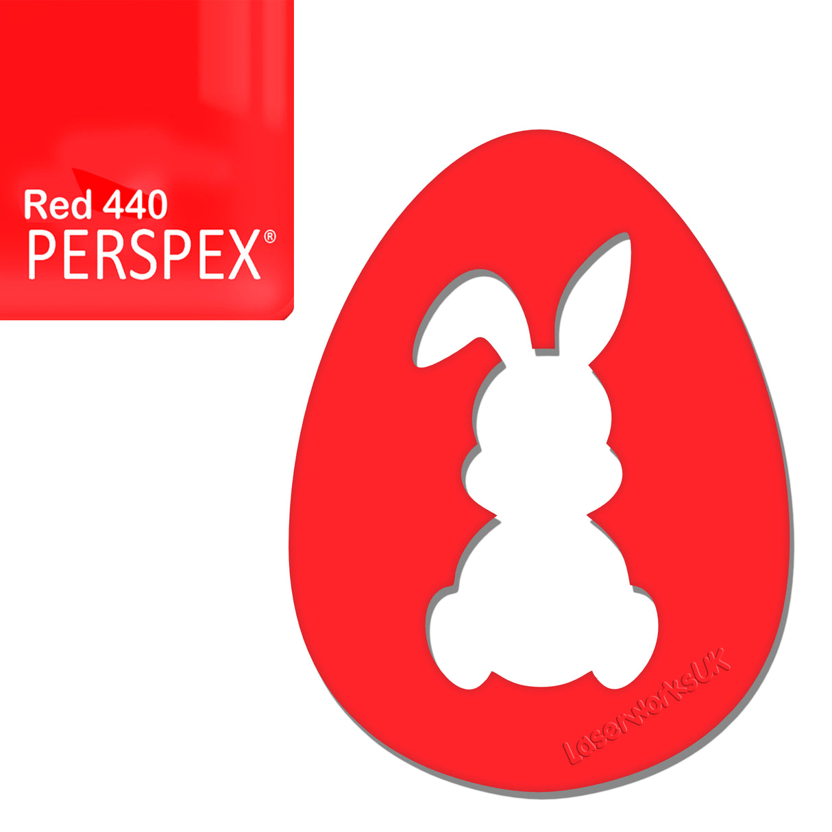 Acrylic Easter Egg With Bunny Cutout - (6cm Pack of 7) - Laserworksuk