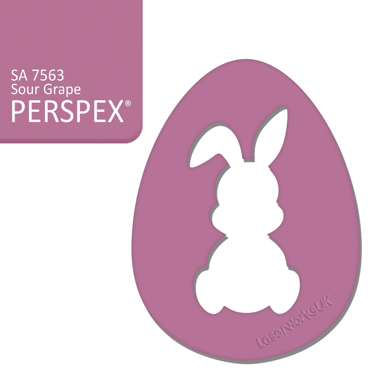 Acrylic Easter Egg With Bunny Cutout - (6cm Pack of 7) - Laserworksuk