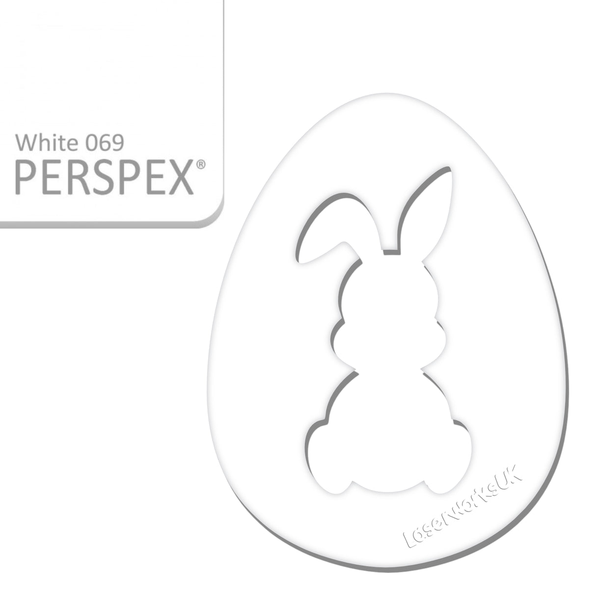 Acrylic Easter Egg With Bunny Cutout - (6cm Pack of 7) - Laserworksuk