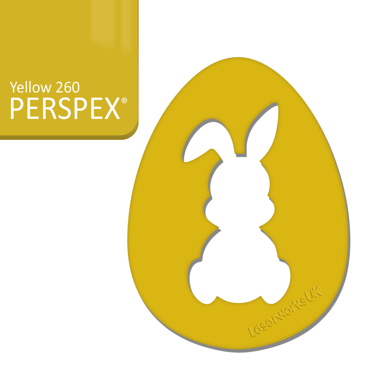 Acrylic Easter Egg With Bunny Cutout - (6cm Pack of 7) - Laserworksuk