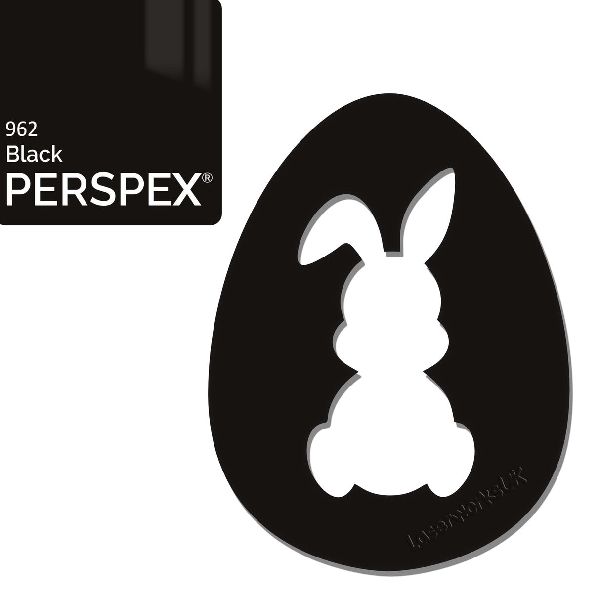 Acrylic Easter Egg With Bunny Cutout - (6cm Pack of 7) - Laserworksuk