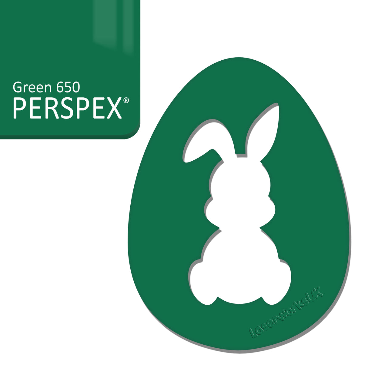 Acrylic Easter Egg With Bunny Cutout - (6cm Pack of 7) - Laserworksuk