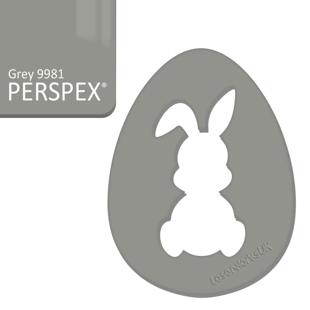 Acrylic Easter Egg With Bunny Cutout - (6cm Pack of 7) - Laserworksuk