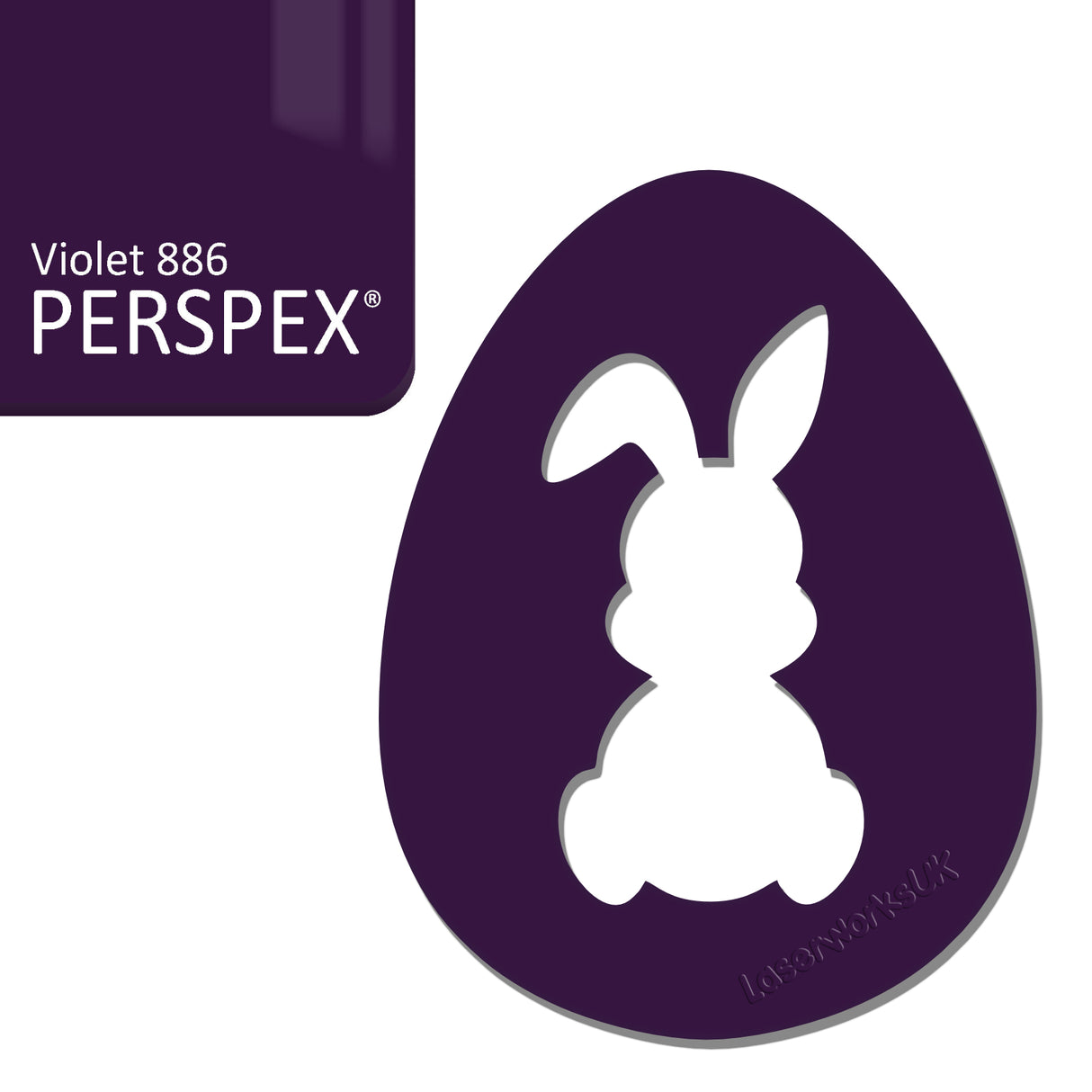 Acrylic Easter Egg With Bunny Cutout - (6cm Pack of 7) - Laserworksuk