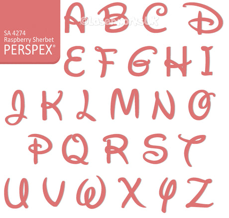 Acrylic Letters - 4cm High - Disney Font Perspex Letters & Numbers - 40 Colours - Laserworksuk