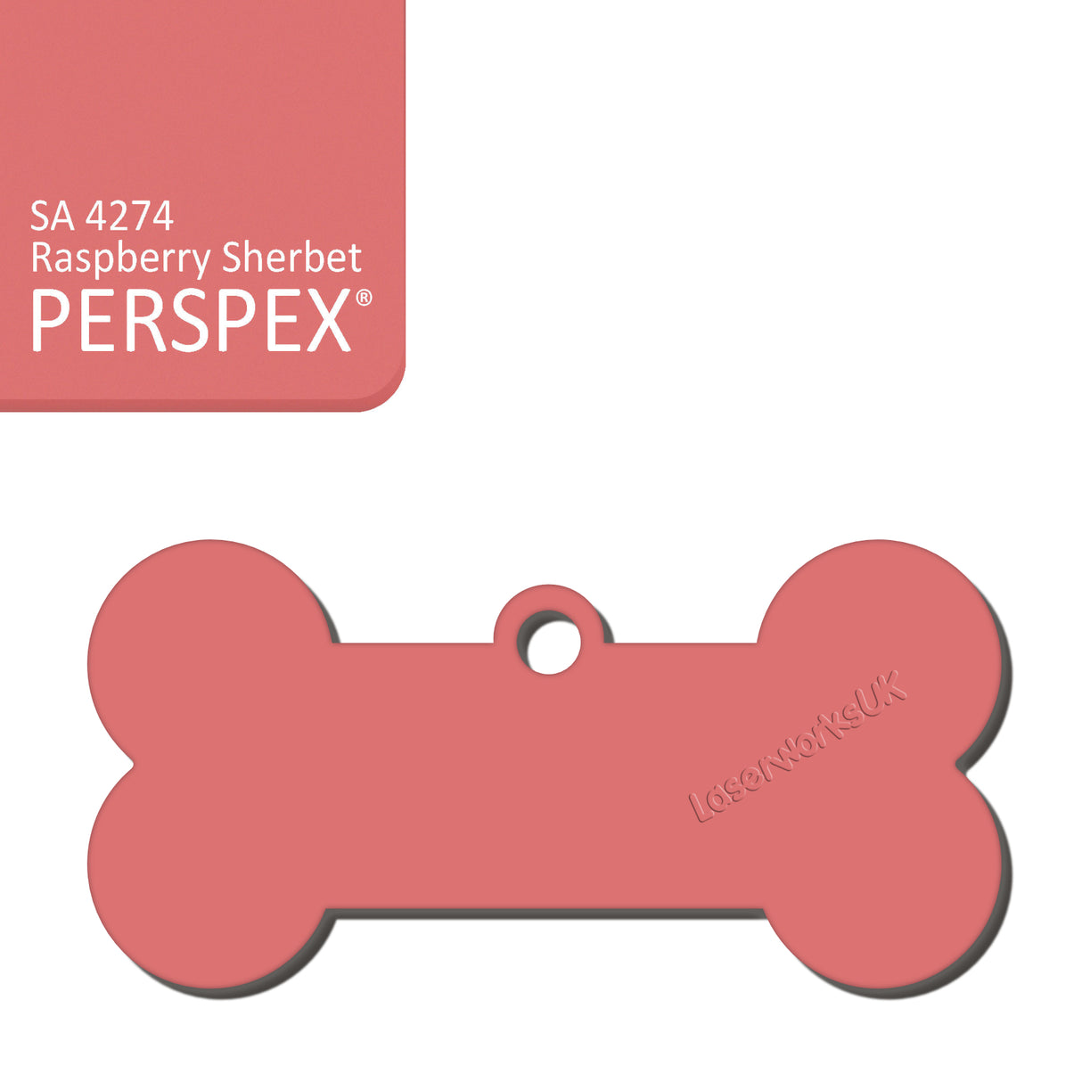 Acrylic Dog Bone Keyring - Multi Colours Blank Tags - Laserworksuk