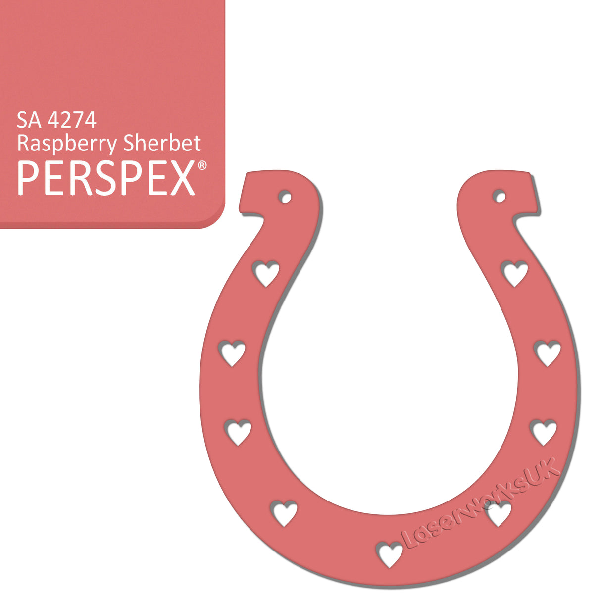 Acrylic Wedding Horseshoe With Hearts Cut Out Border - Laserworksuk