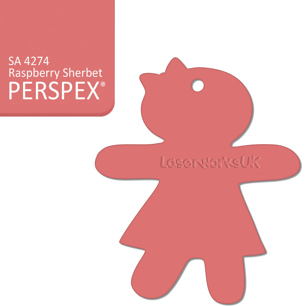 Acrylic Christmas Gingerbread Girl Decorations (Pack of 12) - Laserworksuk