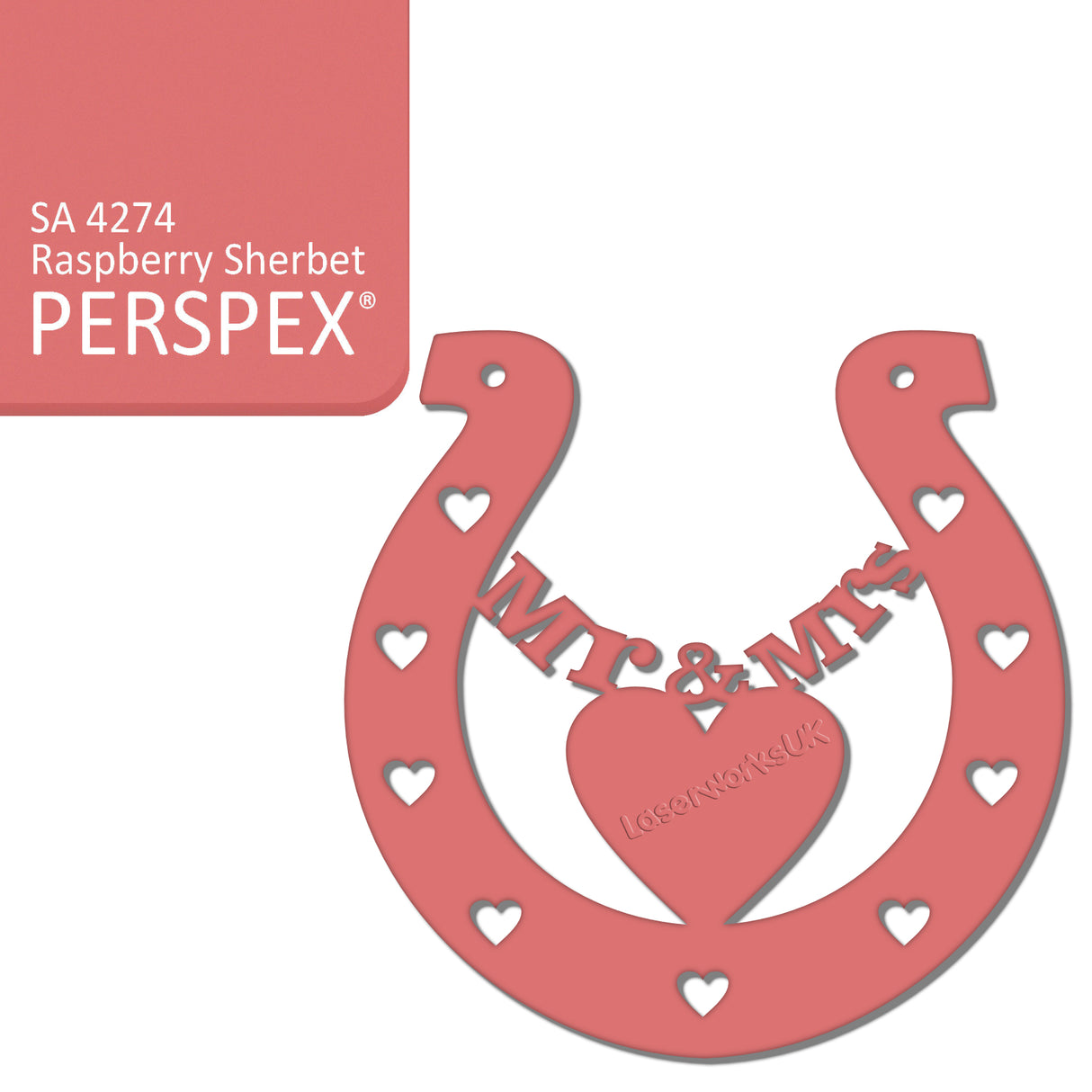 Acrylic Mr & Mrs Horseshoe Blanks - Laserworksuk