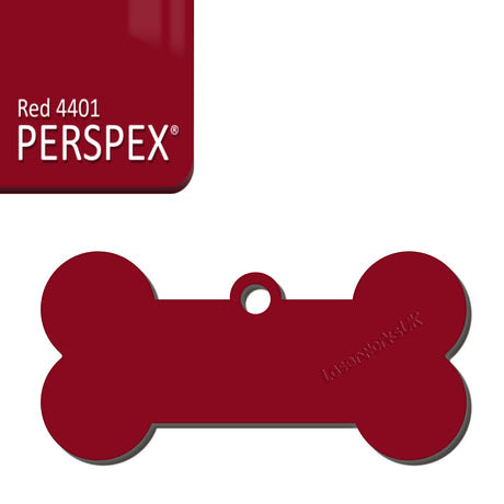 Acrylic Dog Bone Keyring - Multi Colours Blank Tags - Laserworksuk