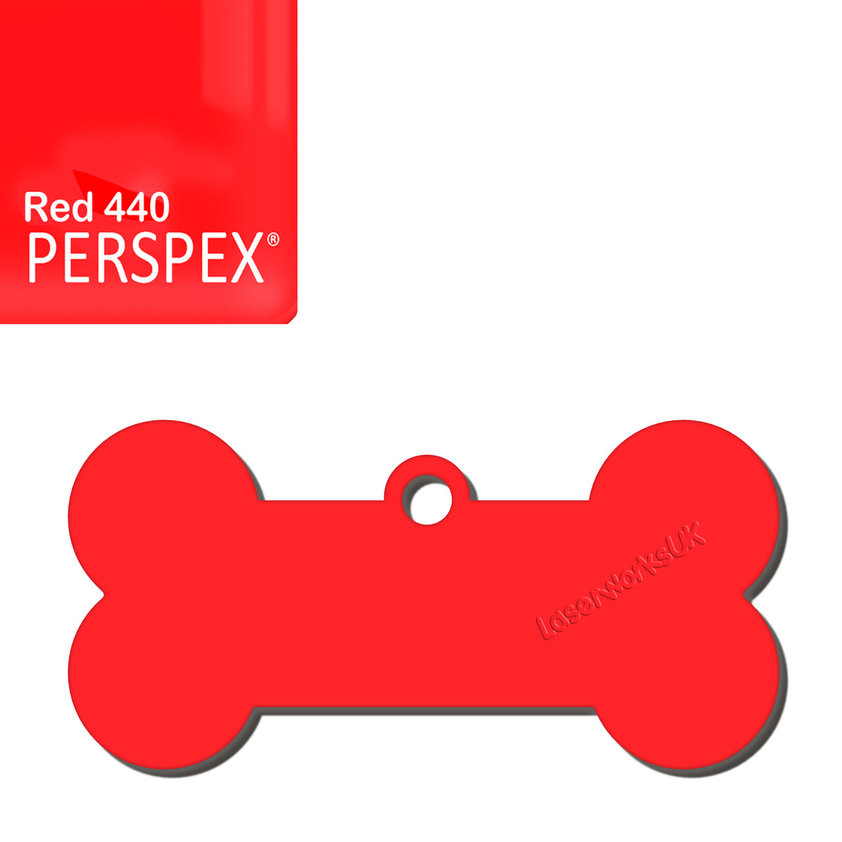 Acrylic Dog Bone Keyring - Multi Colours Blank Tags - Laserworksuk