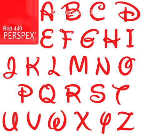 Acrylic Letters - 4cm High - Disney Font Perspex Letters & Numbers - 40 Colours - Laserworksuk