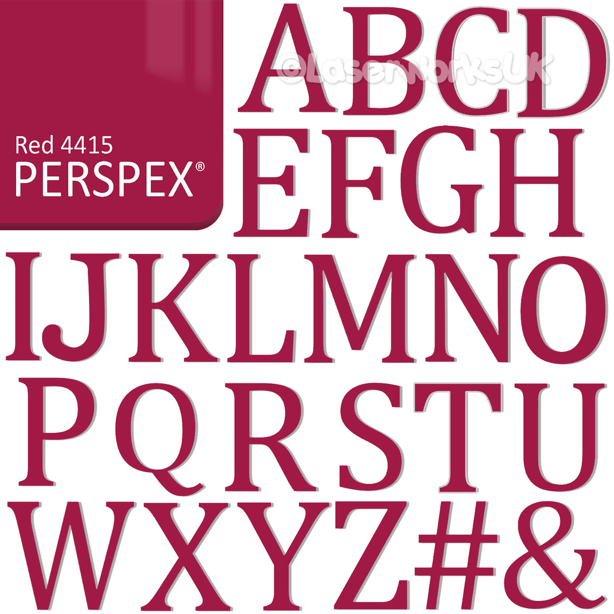 Acrylic 3cm High Letters & Numbers - 40 Colours - Multi Buy Discounts - Laserworksuk