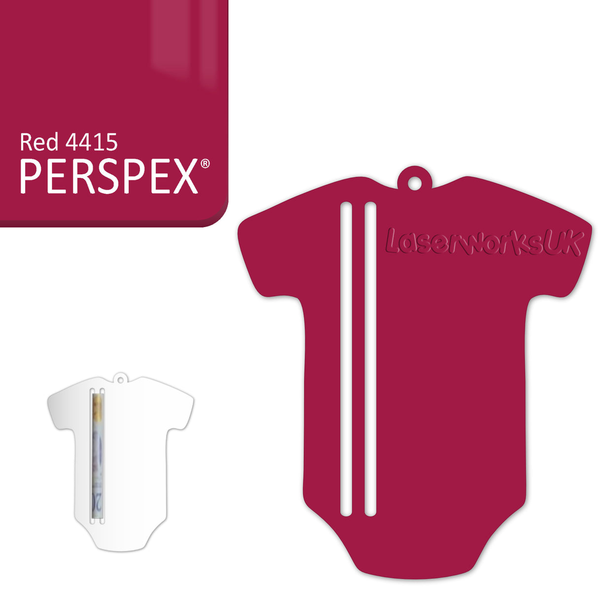 Acrylic Baby Vest - Bodysuit Money Holder Blanks (Pack of 5) - Laserworksuk