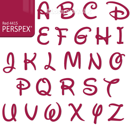 Acrylic Letters - 4cm High - Disney Font Perspex Letters & Numbers - 40 Colours - Laserworksuk