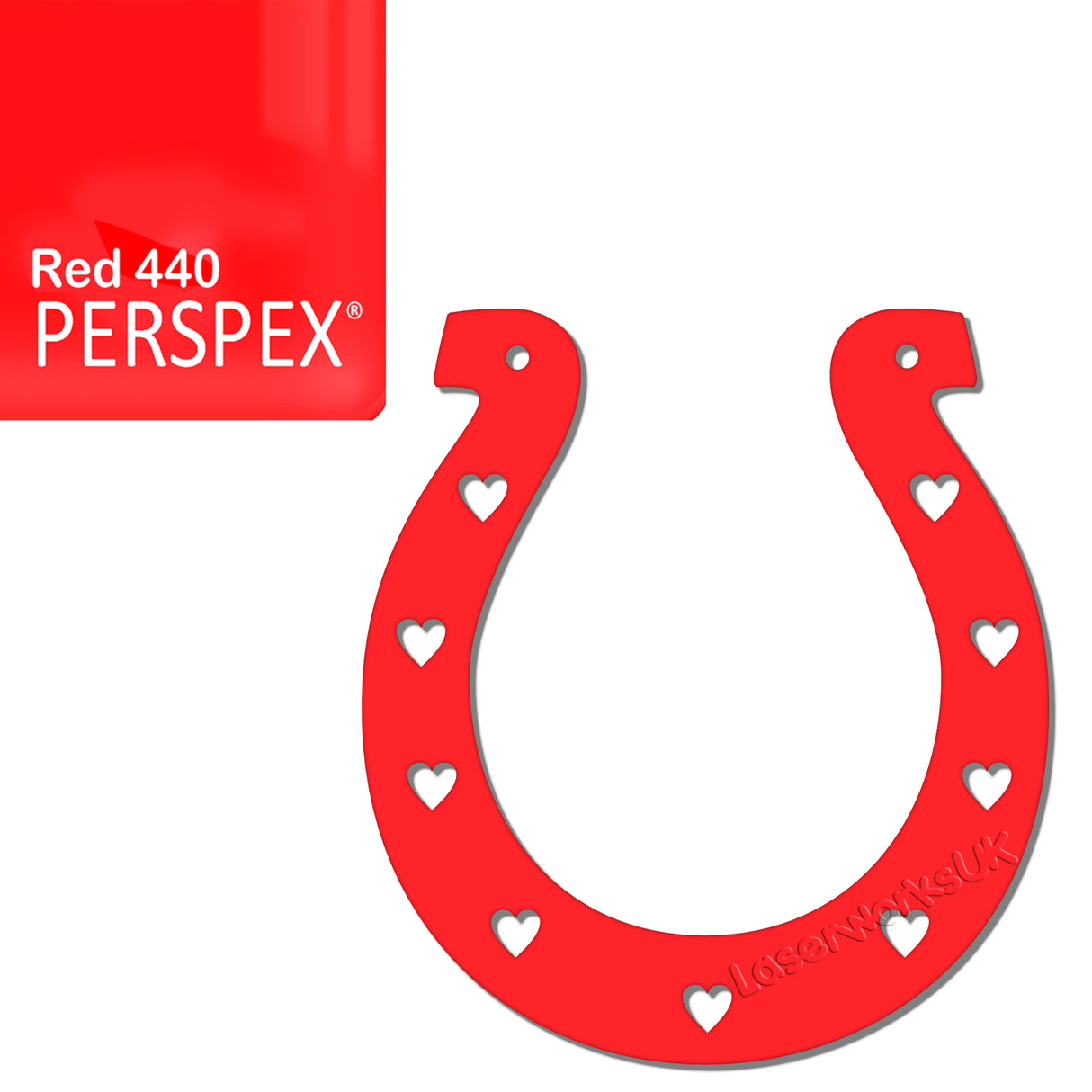 Acrylic Wedding Horseshoe With Hearts Cut Out Border - Laserworksuk