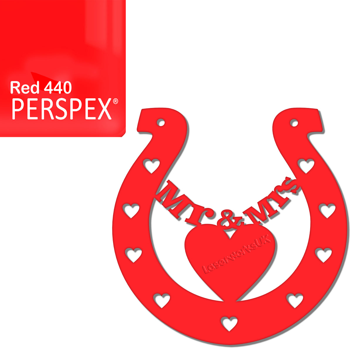 Acrylic Mr & Mrs Horseshoe Blanks - Laserworksuk