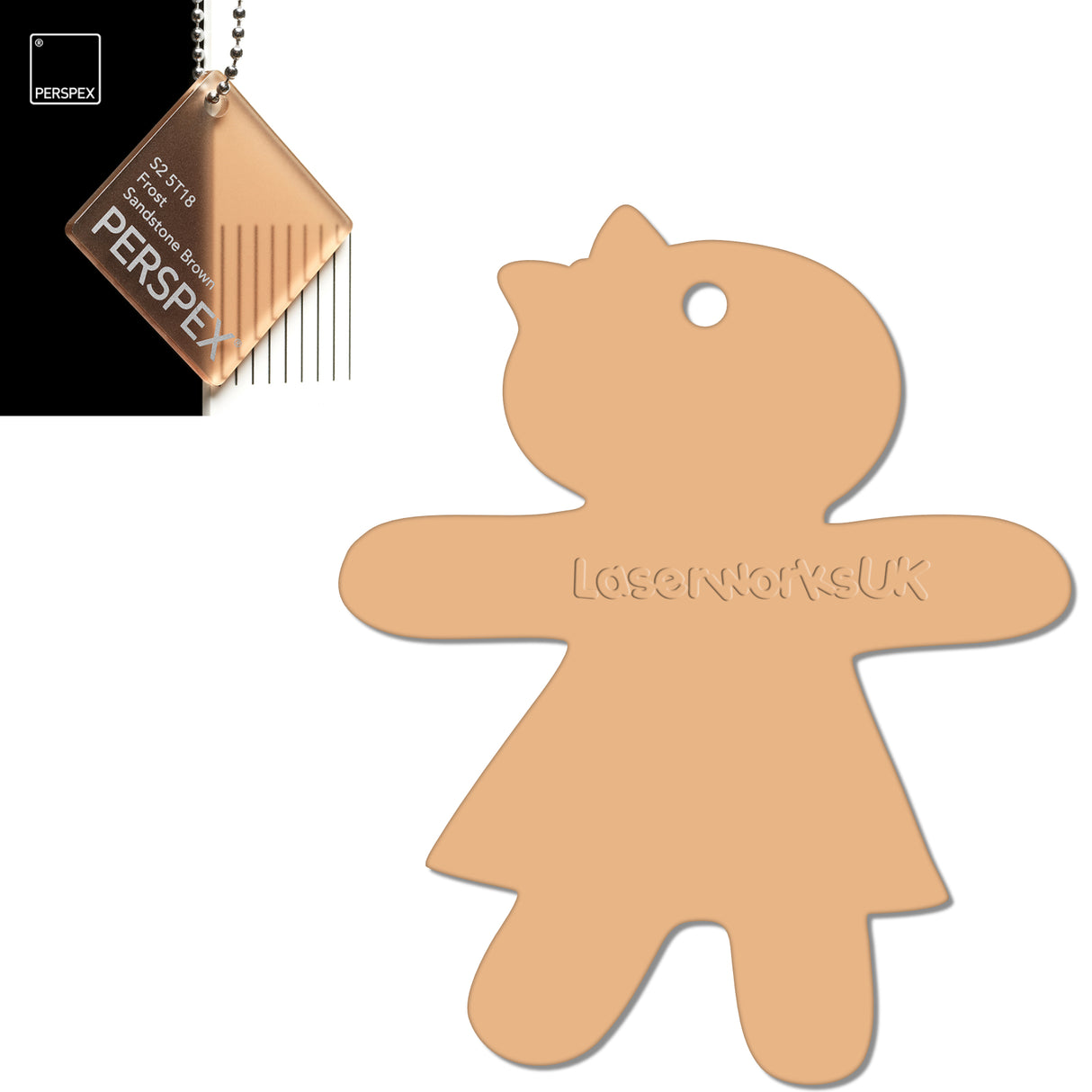 Acrylic Christmas Gingerbread Girl Decorations (Pack of 12) - Laserworksuk