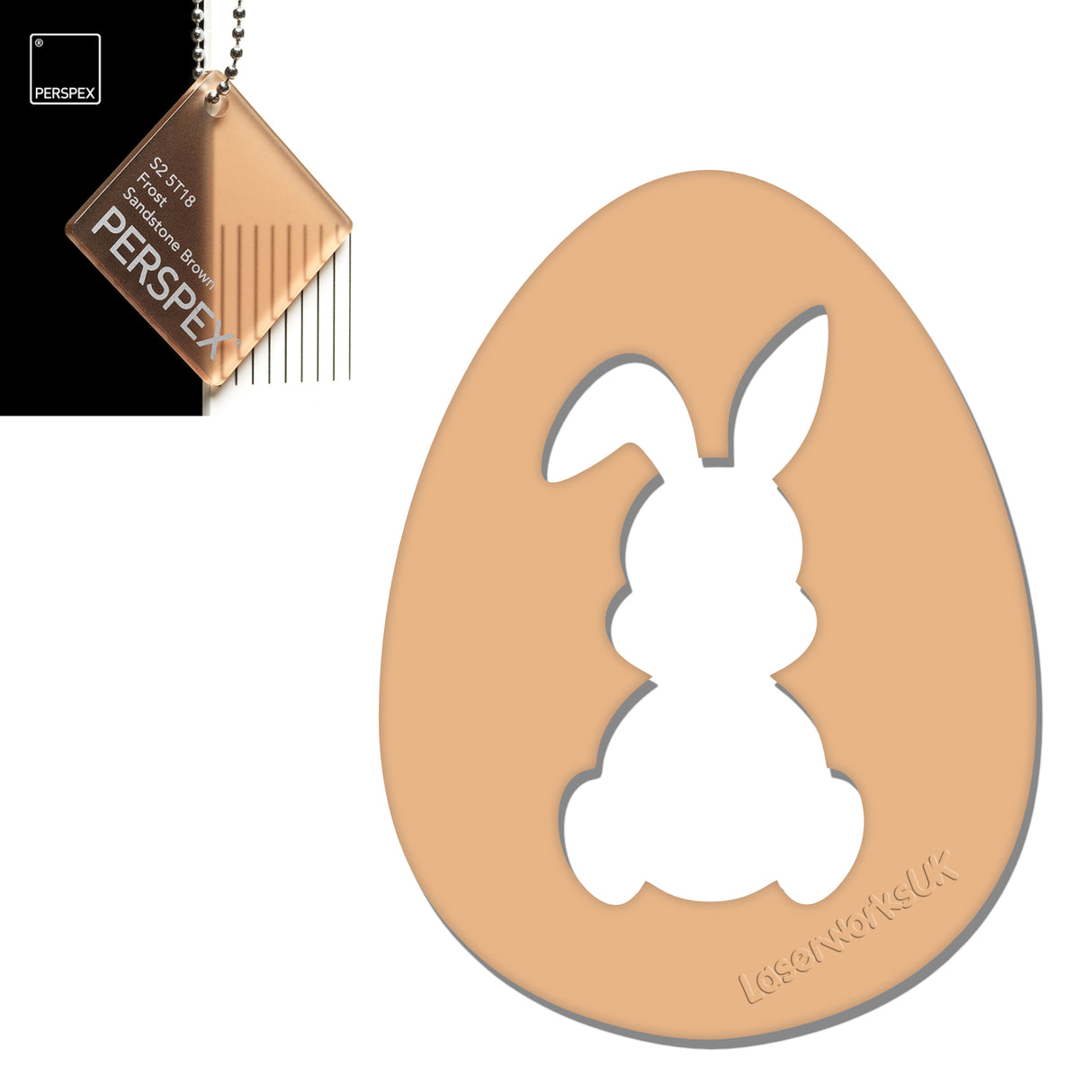 Acrylic Easter Egg With Bunny Cutout - (6cm Pack of 7) - Laserworksuk