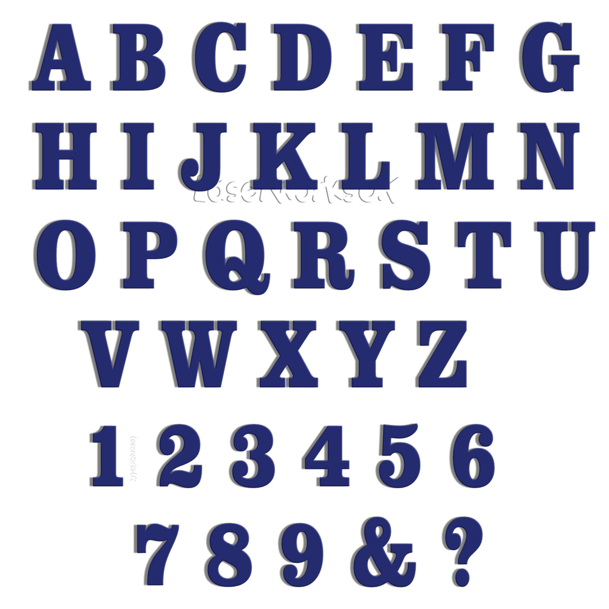 Acrylic 4cm High Letters & Numbers - 40 Colours - Multi Buy Discounts - Laserworksuk