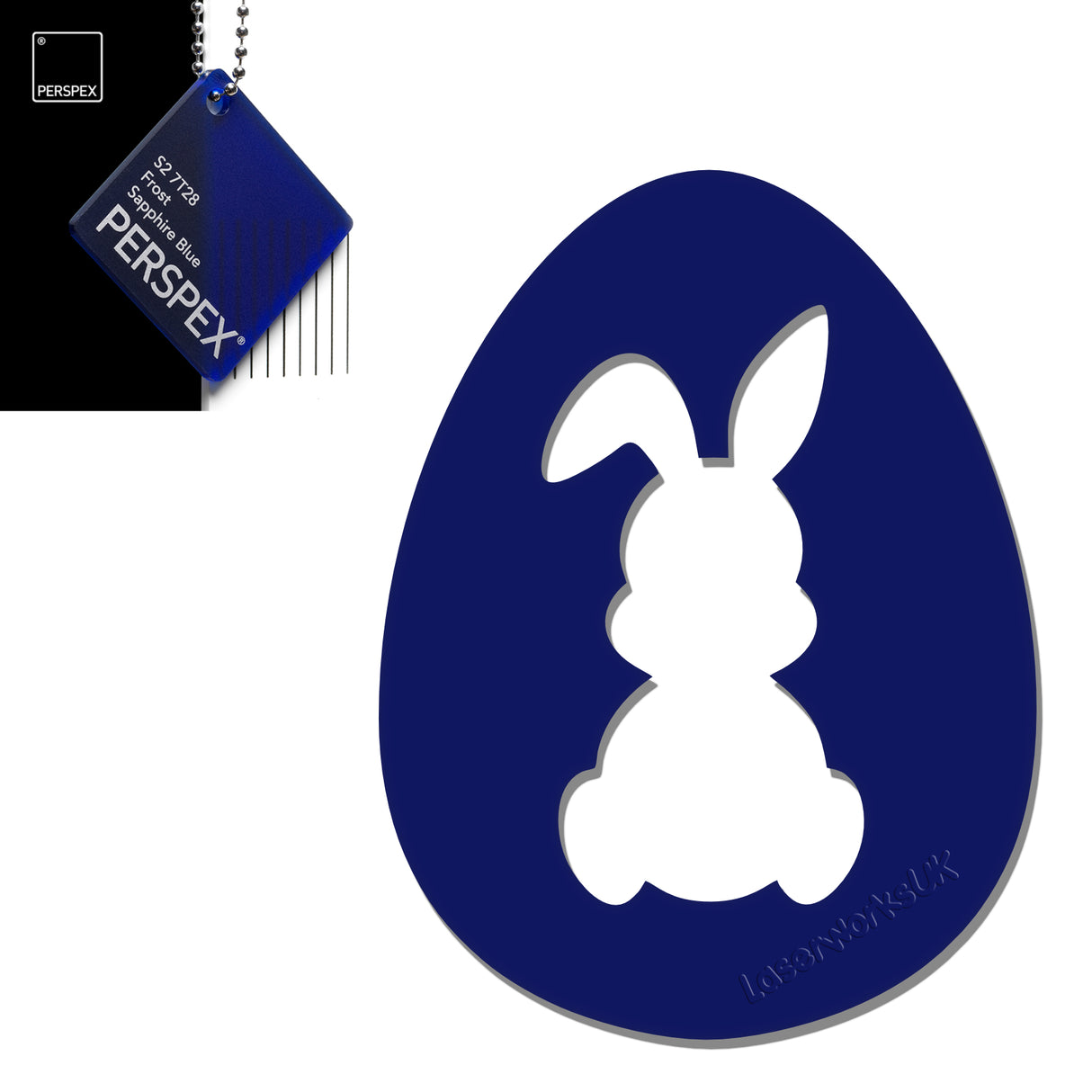 Acrylic Easter Egg With Bunny Cutout - (6cm Pack of 7) - Laserworksuk
