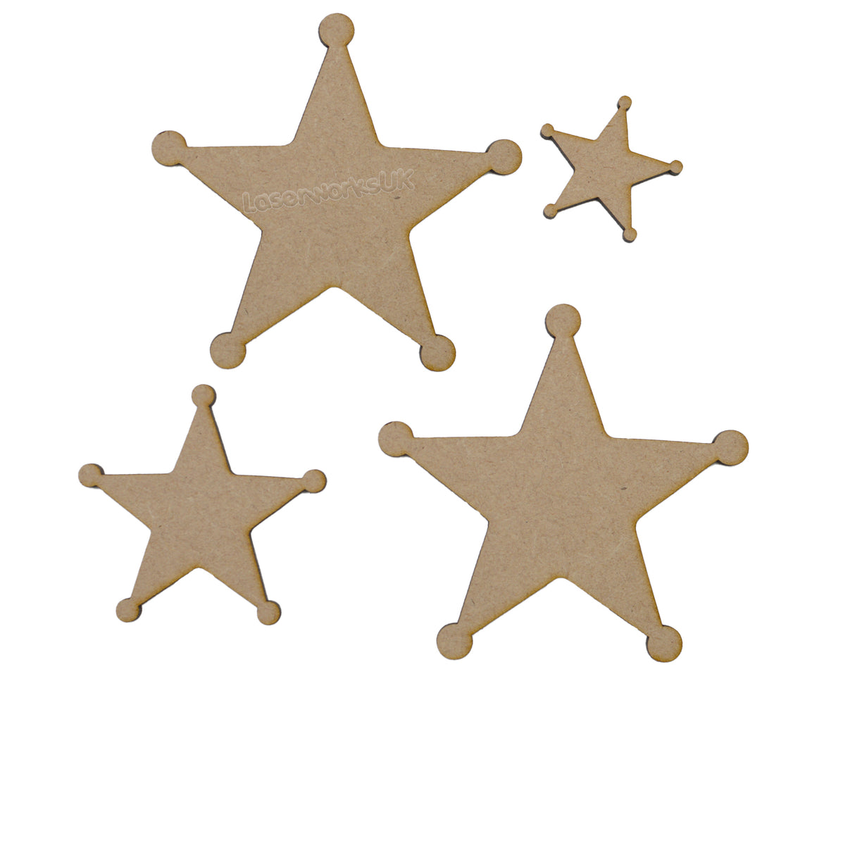 Sheriffs Badge Blanks - MDF Sheriffs Star Craft Shapes - LaserworksUK